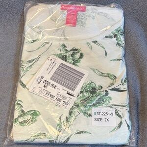 Woman Within Green Floral Tunic